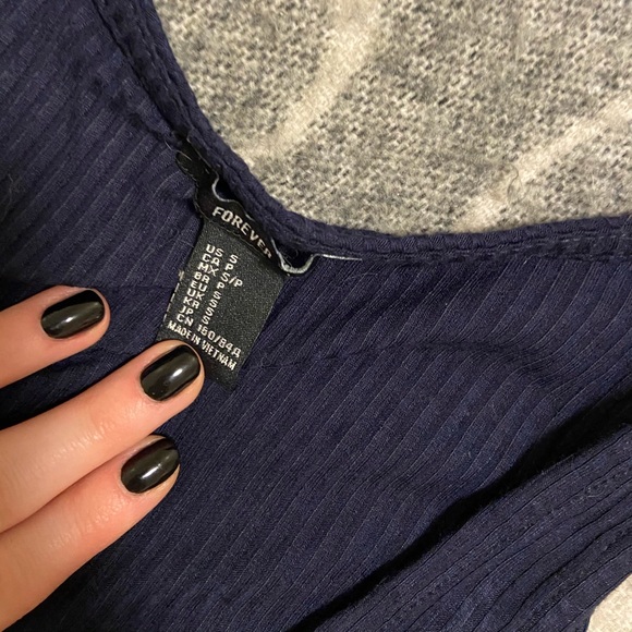 Forever 21 button up cropped tank ribbed - Picture 4 of 4